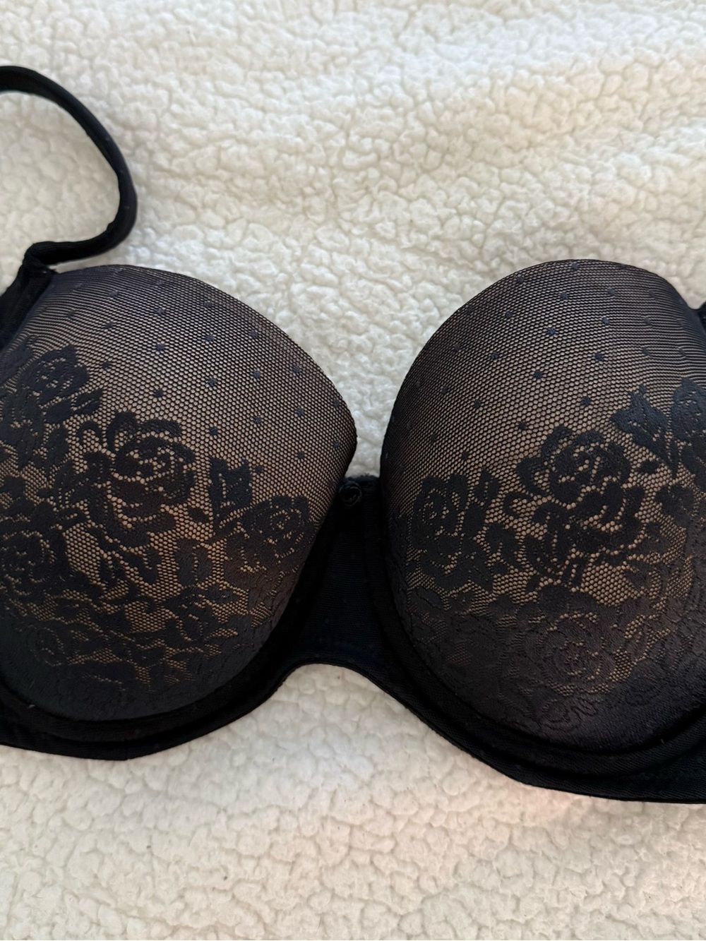 Soma Black Floral Lace Push-Up Bra